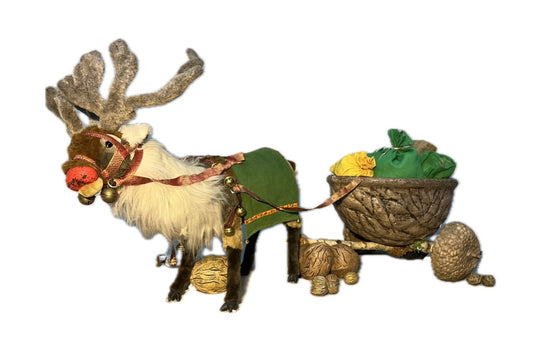 Rentier mit Wallnusswagen