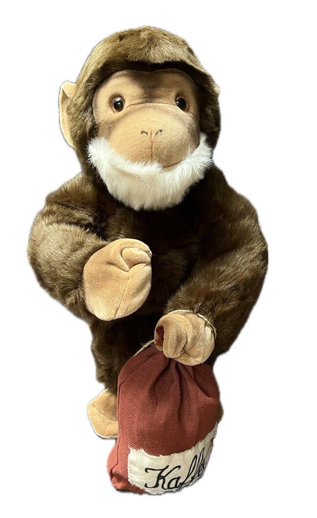 Affe 80 cm mit Kaffesack und 2 Bewegungen