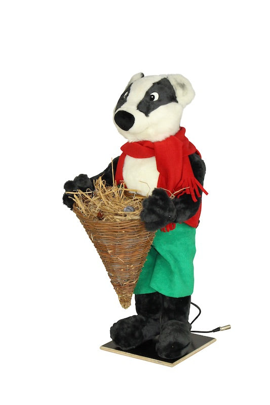 Dachs mit Futterkorb