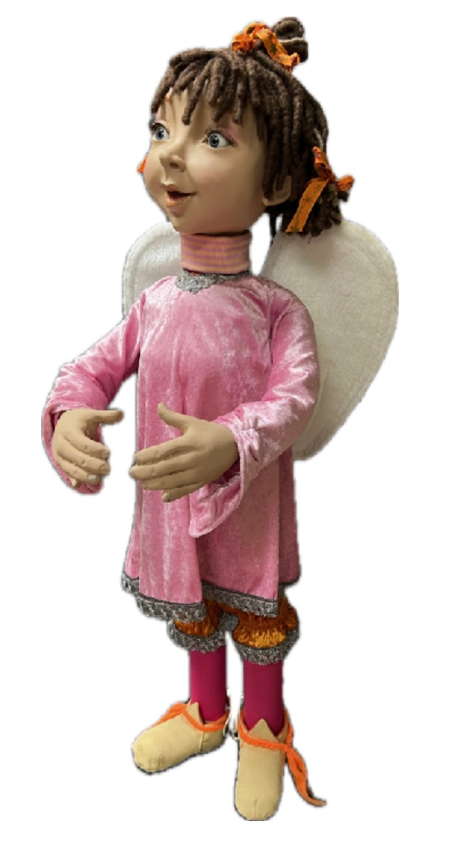 Engel 100 cm mit rosa Kleid