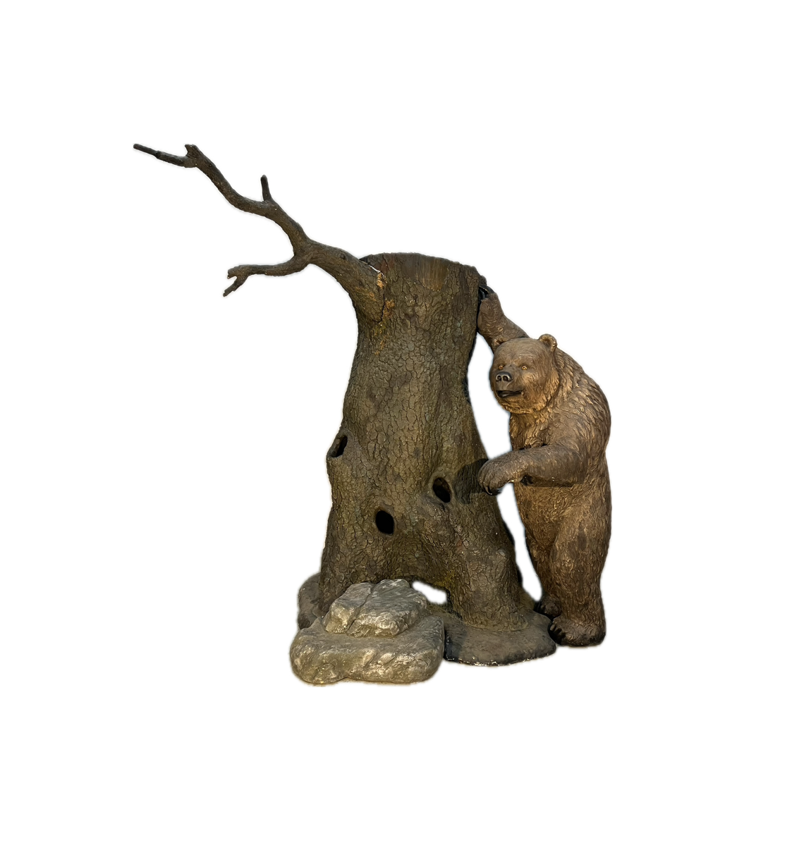 Grizzly Bär mit Baumstamm - Unikat