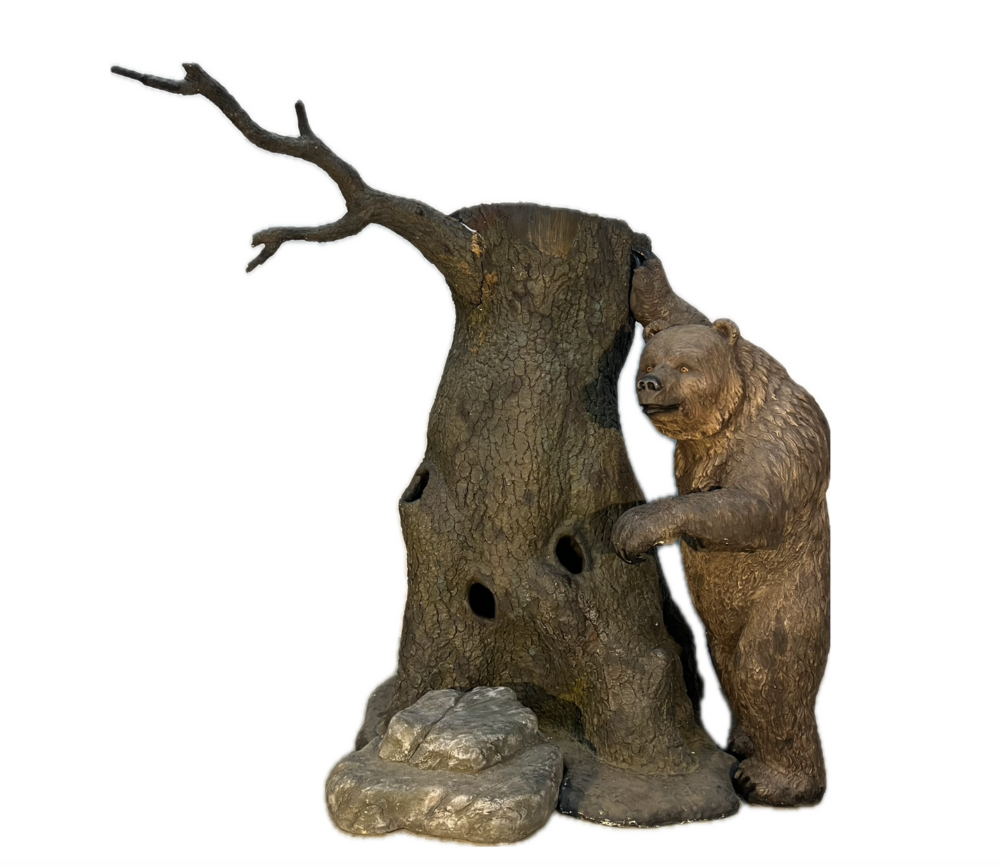 Grizzly Bär mit Baumstamm - Unikat