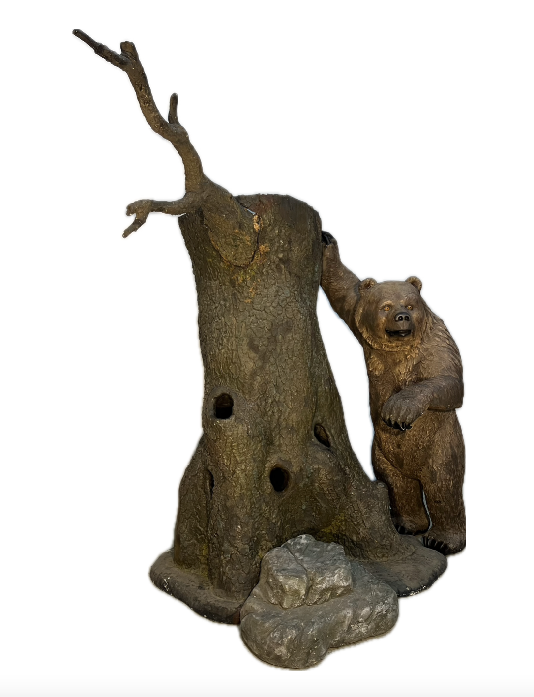 Grizzly Bär mit Baumstamm - Unikat