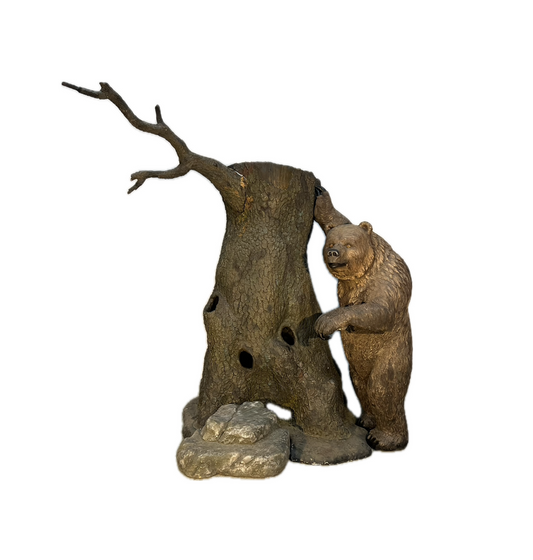Grizzly Bär mit Baumstamm - Unikat