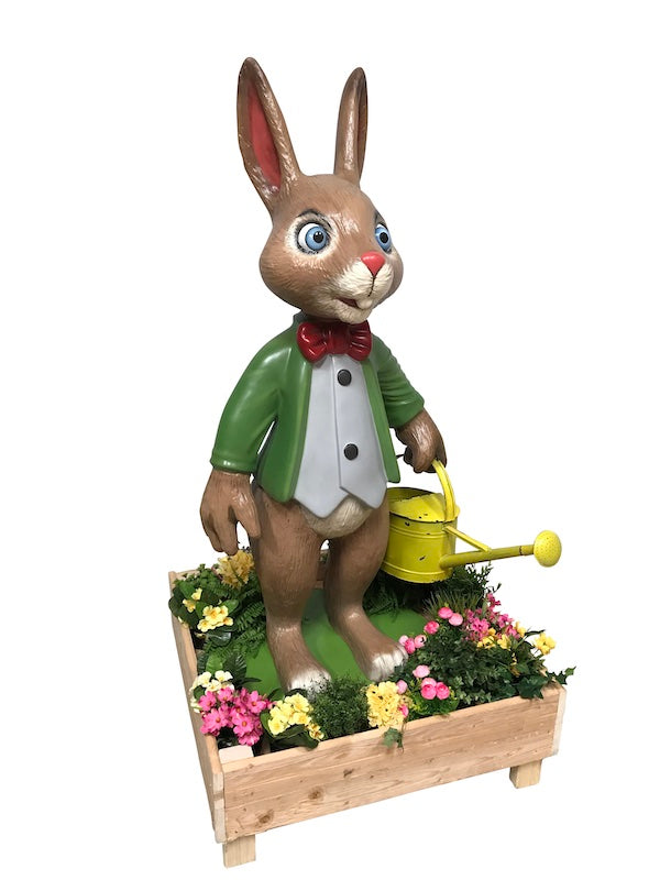 Hase GFK im Blumenbeet,wettergeschützt