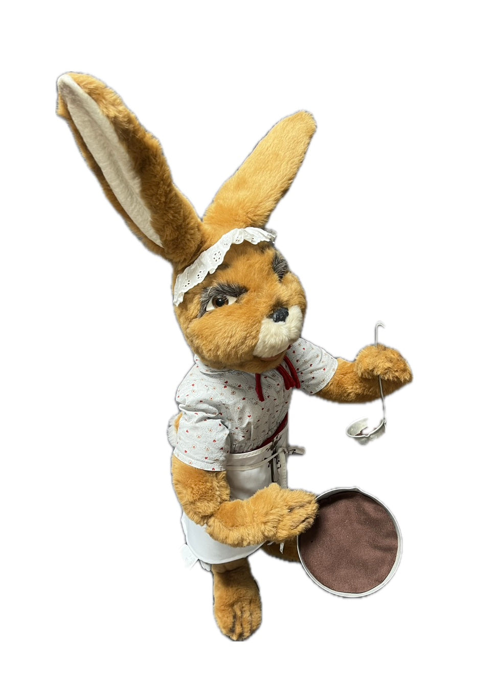 Hase/Häsin mit Schöpfkelle und Schokotopf