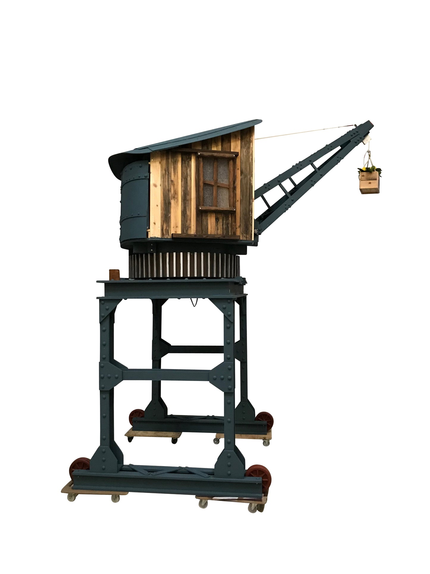 Hafenkran Holzmodel Modell 1:6 mit Seilbewegung