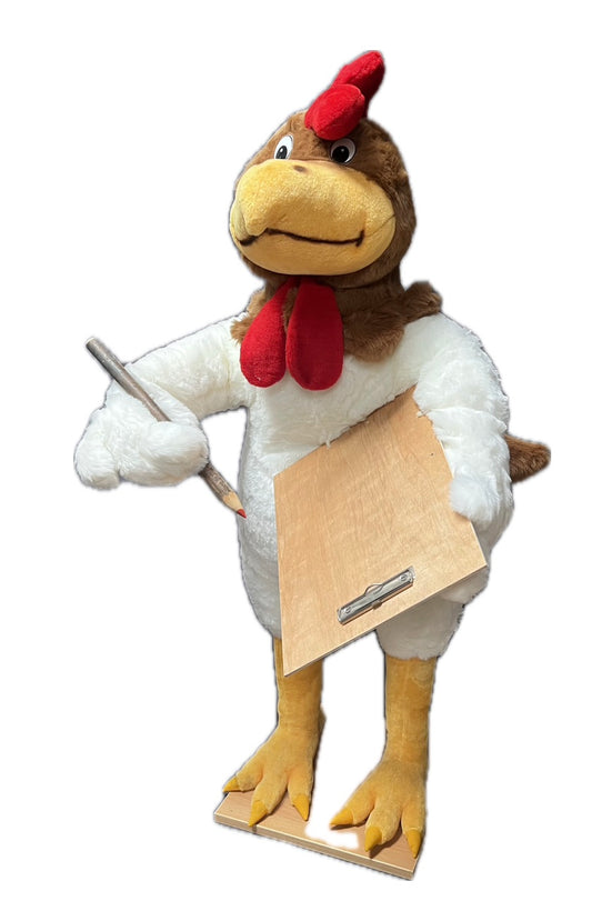 Hahn mit Klemmbrett