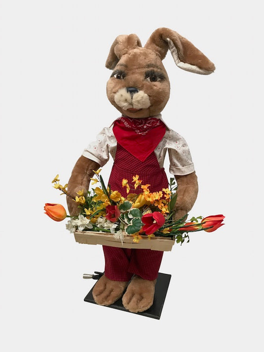 Hase mit Blumenkasten