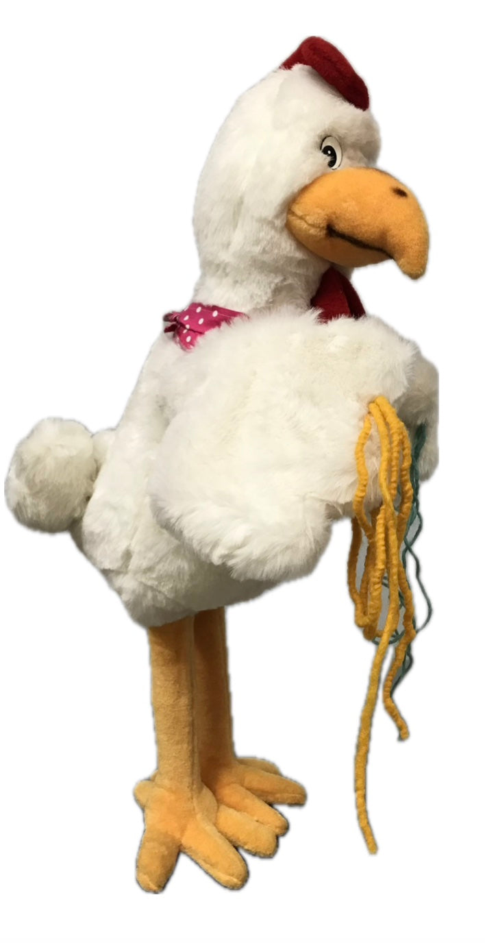 Huhn mit gelber Geschenkkordel