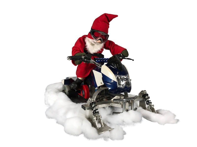 Weihnachtsmann auf Motorschlitten
