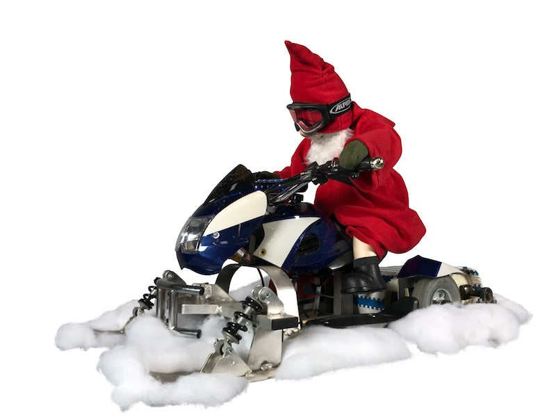 Weihnachtsmann auf Motorschlitten