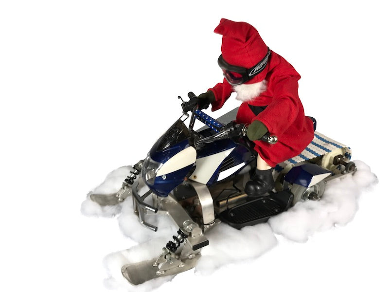 Weihnachtsmann auf Motorschlitten