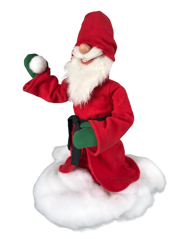 Weihnachtsmann mit Schneeball