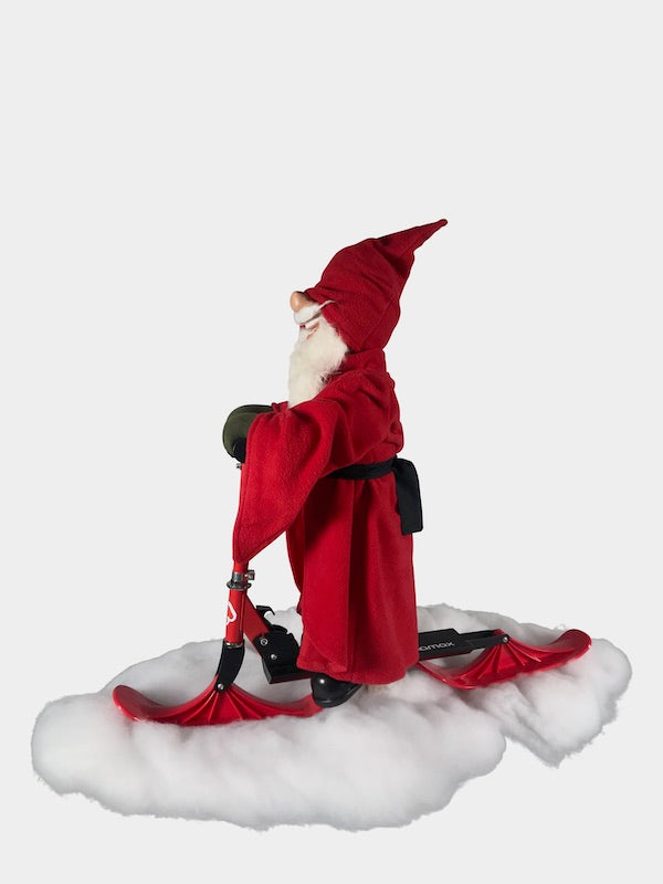Weihnachtsmann auf Kufenroller