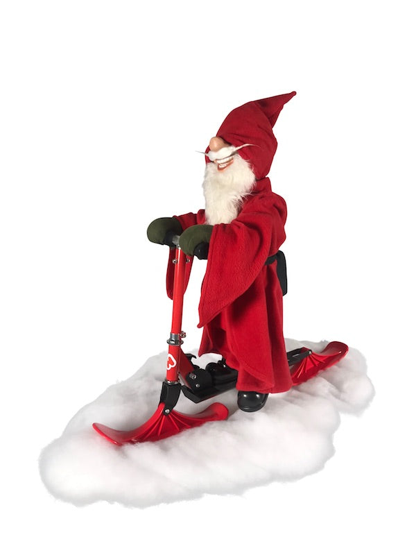 Weihnachtsmann auf Kufenroller