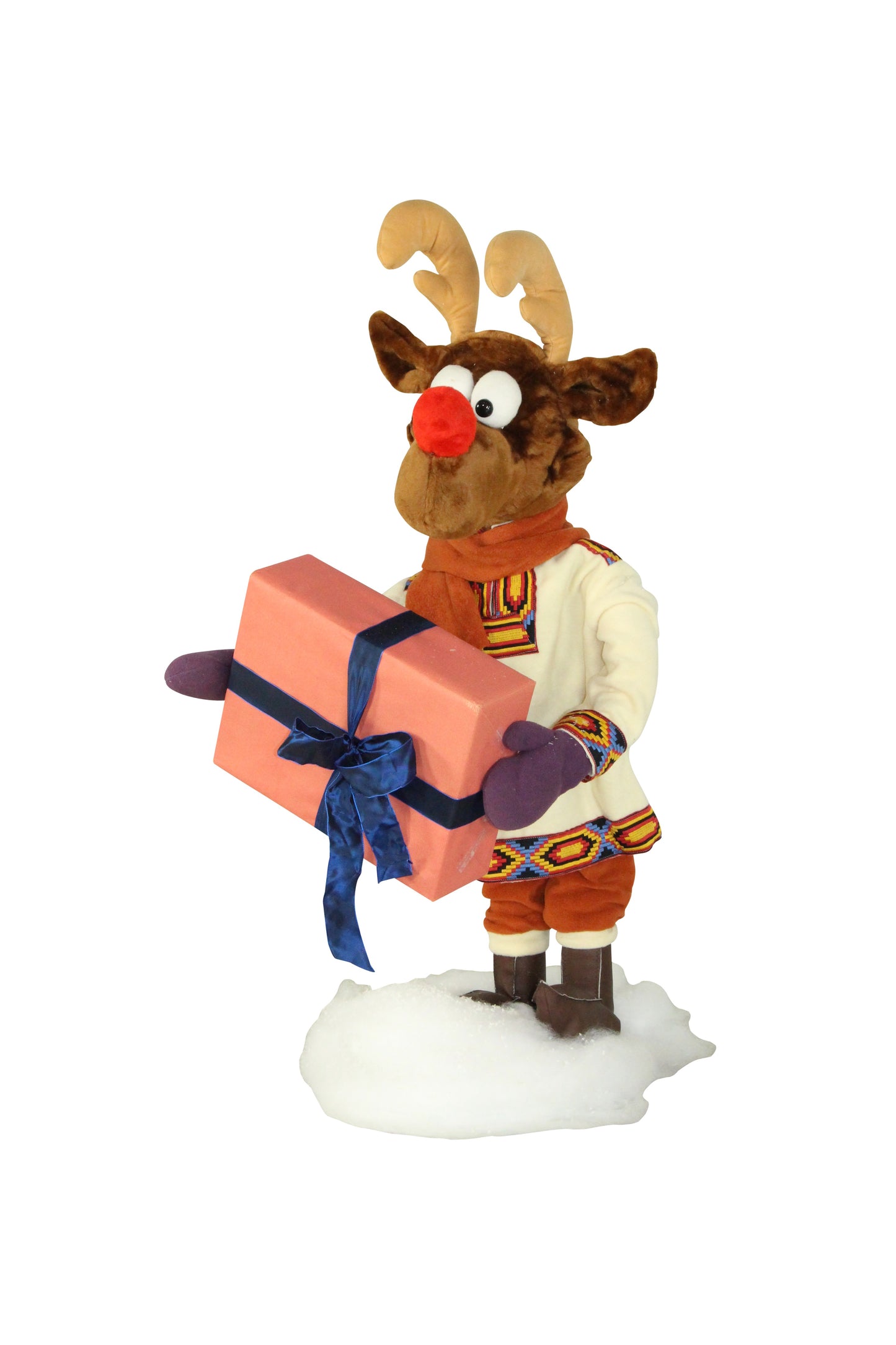 Rudis Rentiertrupp liefert Geschenke aus mit Motorschlitten