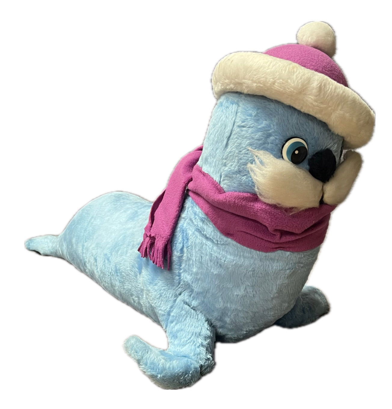 Seehund mit Mütze und Schal