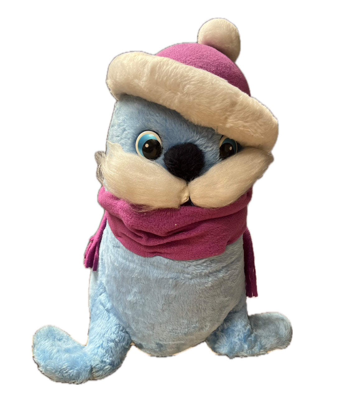 Seehund mit Mütze und Schal