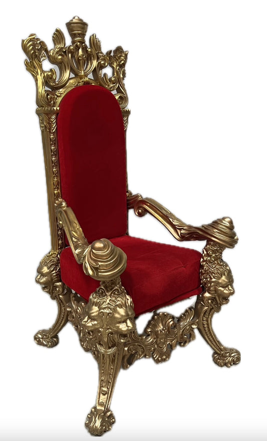 Thron Fantasystuhl rot-gold