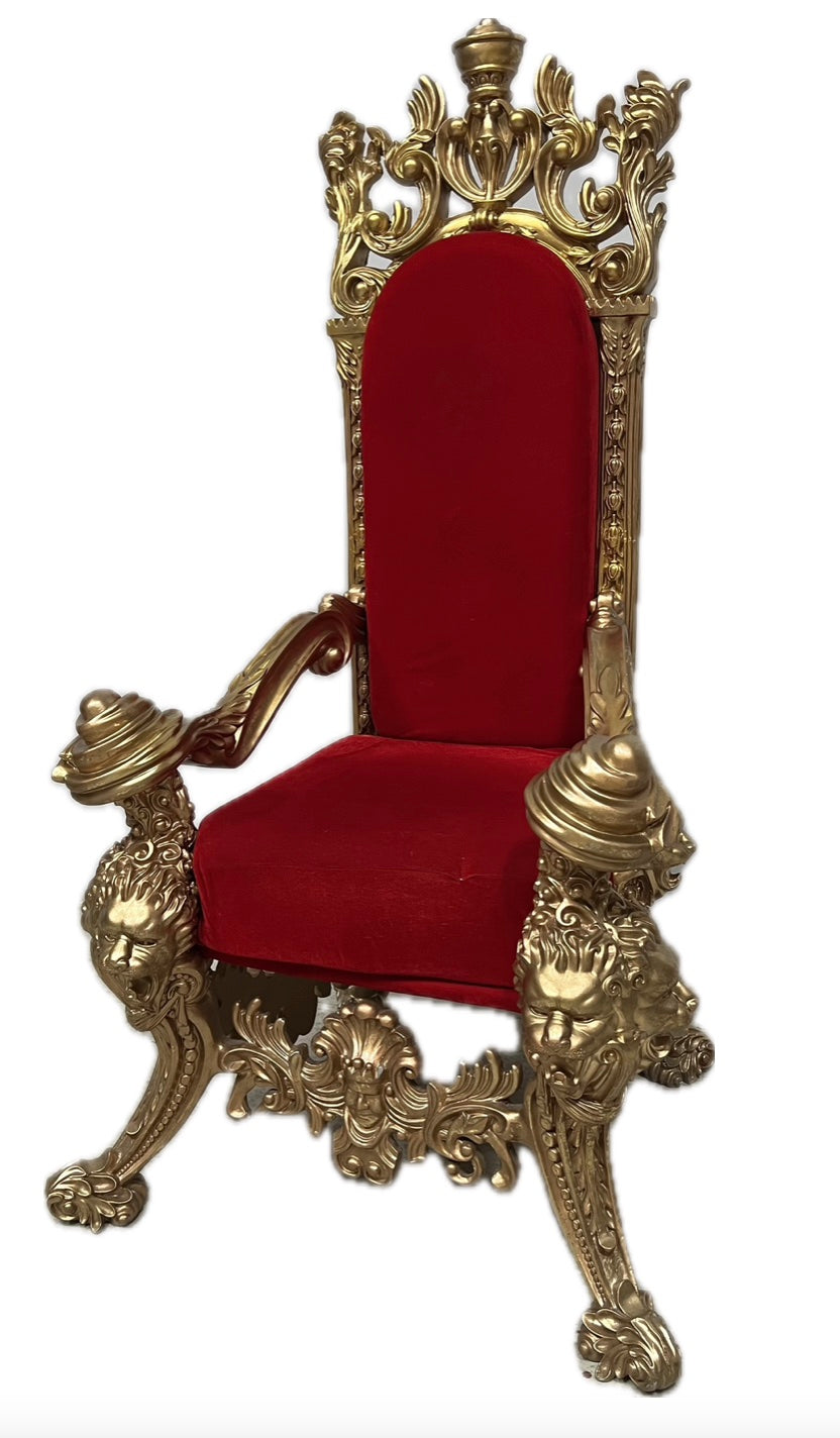 Thron Fantasystuhl rot-gold